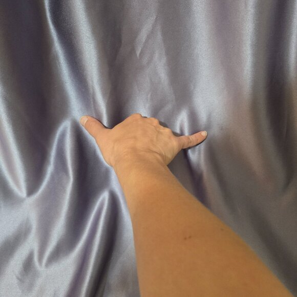 Sz 14 Unbranded Light Purple/Lavender Sequin Tulle & Satin Puff Long Sleeve Gown - Picture 5 of 13